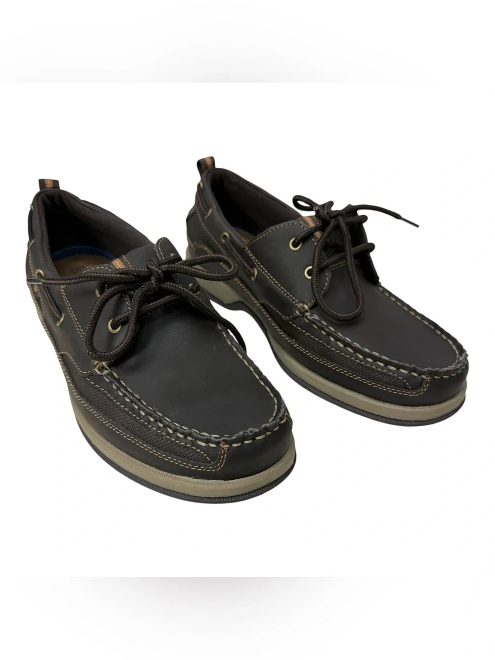 Men's Brown Leather Boat Shoes - Lace-Up Casual Comfort
